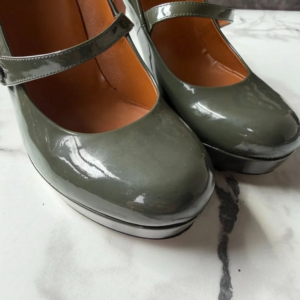 Gucci Vernice Crystal Betty Mary-Jane Platform Pumps Size 38.5